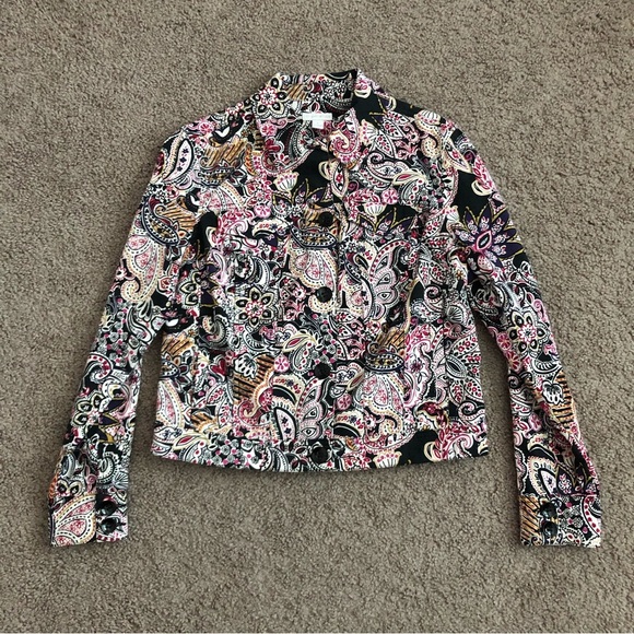 Charter Club Multicolored Paisley Jacket Womens S - Picture 1 of 11